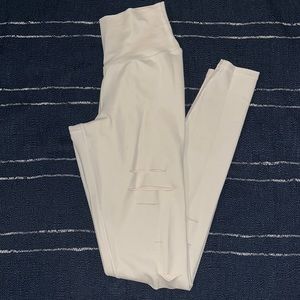 7/8 High-Waist Ripped Warrior in Ivory Pristine size XXS